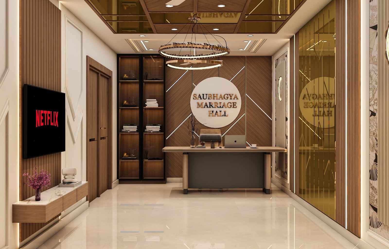 office space with modern furniture